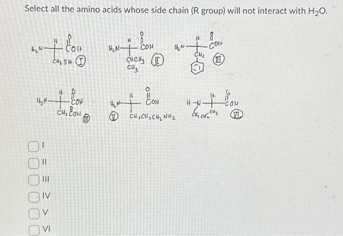 Solved Select all the amino acids that are polar.Select all | Chegg.com