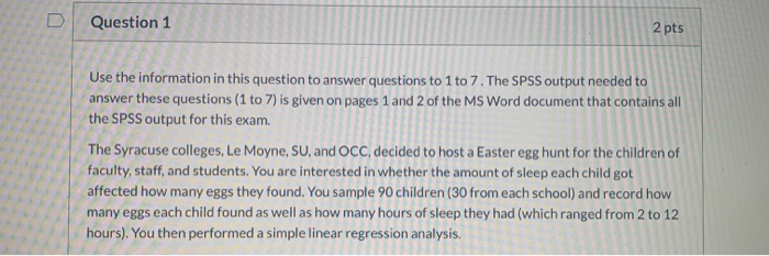 Solved Use the information in question 1 and the SPSS output | Chegg.com