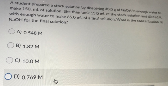 Exquisite A Student Prepared A Stock Solution By Dissolving Design for Your Screen Exquisite A Student Prepared A Stock Solution By Dissolving Design for Your Screen