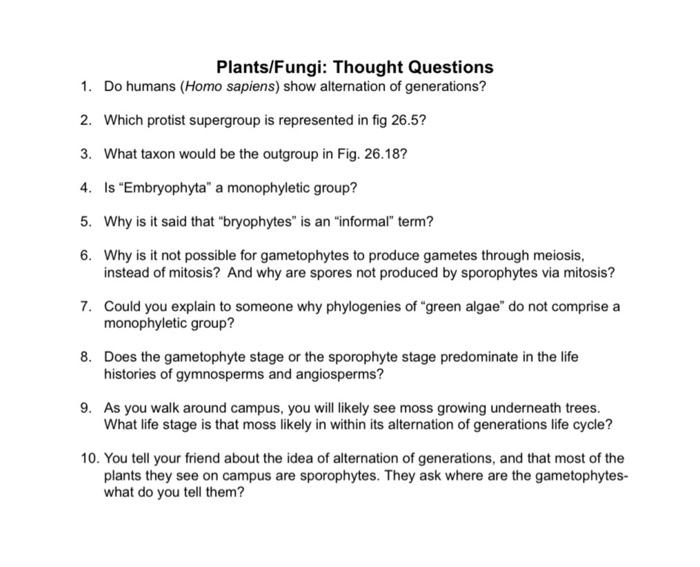 critical thinking questions about fungi