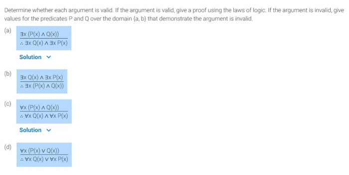Solved Determine whether each argument is valid. If the | Chegg.com