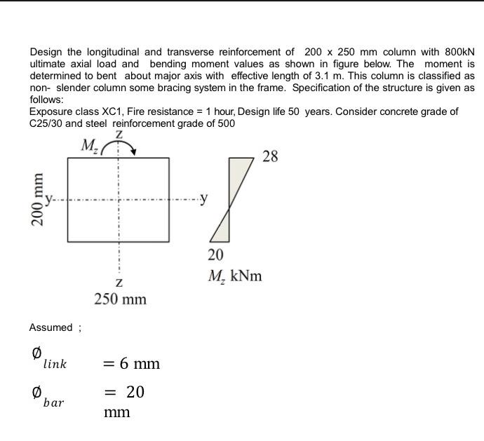 Solved Design the longitudinal and transverse reinforcement | Chegg.com