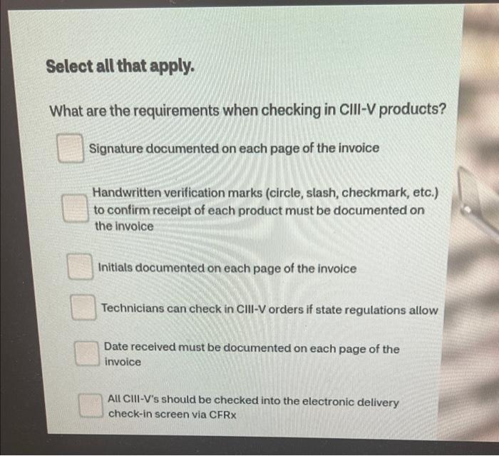 Solved Select all that apply. What are the requirements when | Chegg.com