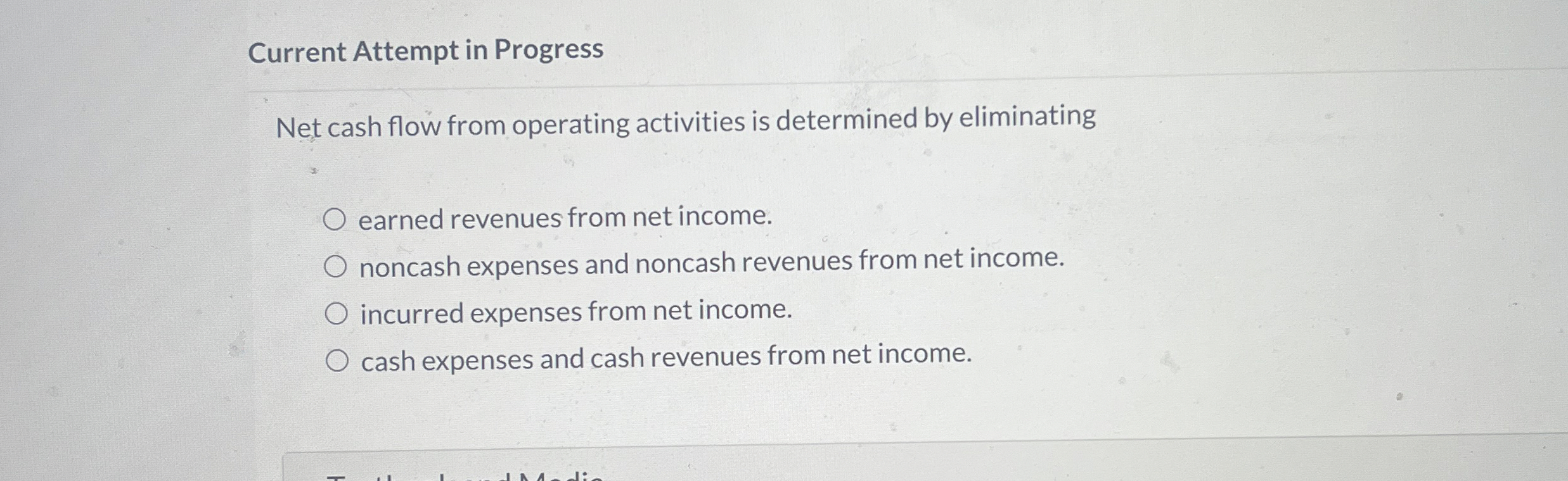 Solved Current Attempt in ProgressNet cash flow from | Chegg.com