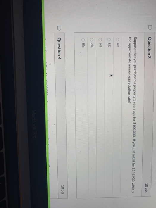 Solved Question 3 10 pts Suppose that you purchased a | Chegg.com