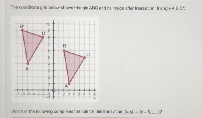 Solved The Coordinate Grid Below Shows Triangle ABC And Its | Chegg.com