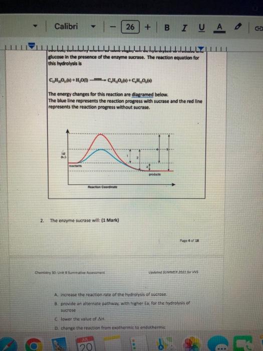 Solved Chemistry 30: Unit B Summatlve Assessment Updoted | Chegg.com