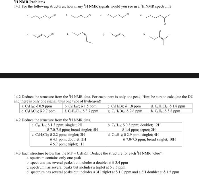 h nmr problem solving examples