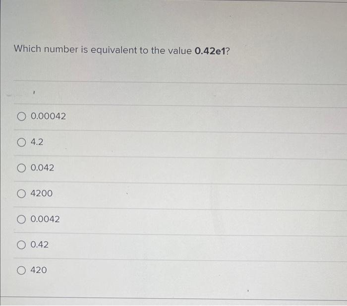 what is the value of in e4 0 1 2 4
