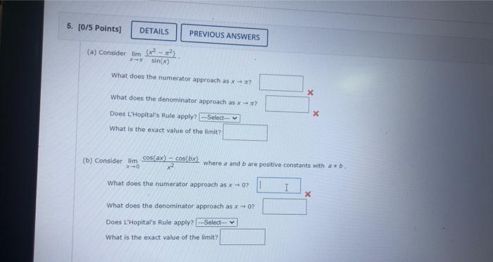 Solved Use LHopital's rule to evaluate the following limit. | Chegg.com