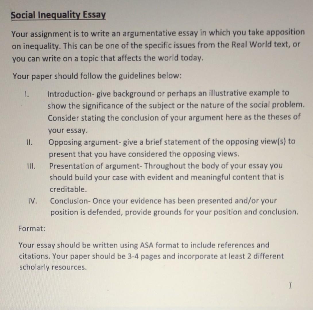 social inequality essay