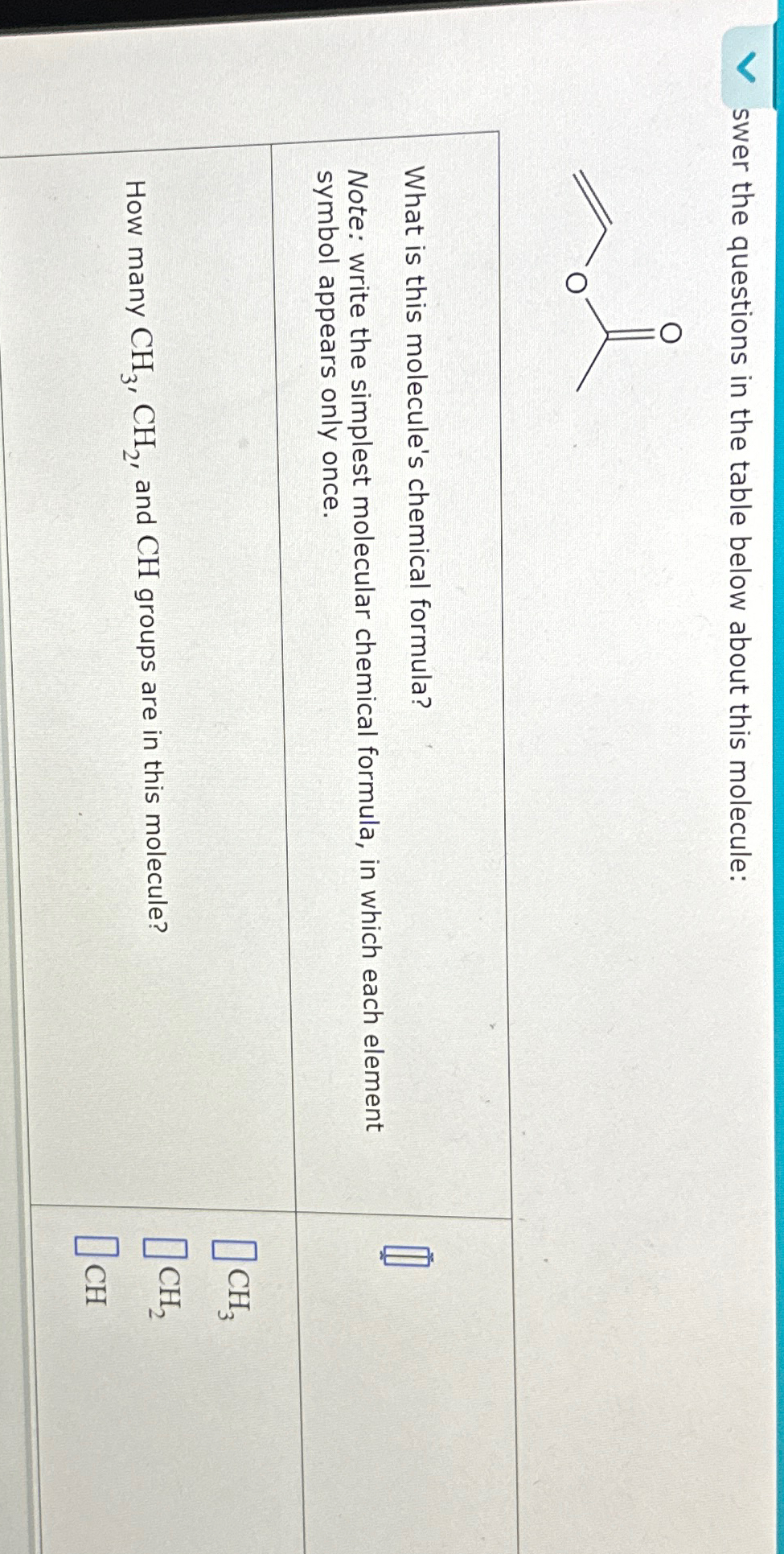 Solved swer the questions in the table below about this | Chegg.com