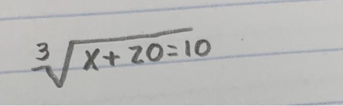 Solved 3x+20=10 | Chegg.com