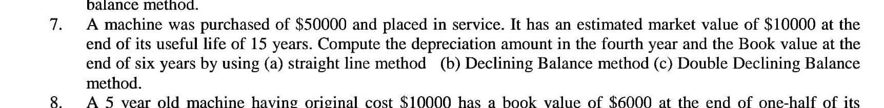 Solved Question 7 : Please don't use excel, solve by hand, | Chegg.com