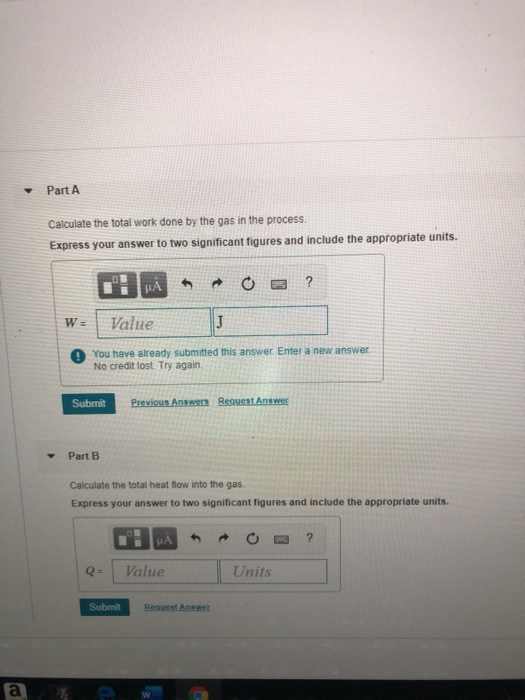 Solved calculate the total work done by the gas in the | Chegg.com