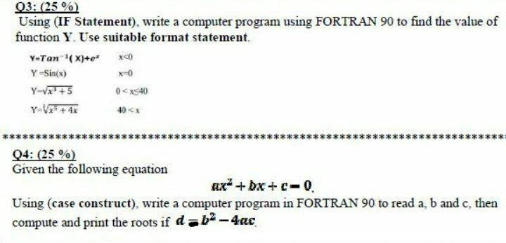 Solved 03: (25%) Using (IF Statement), write a computer | Chegg.com
