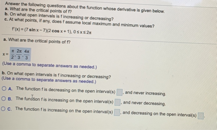 Solved Answer The Following Questions About The Function Chegg Com