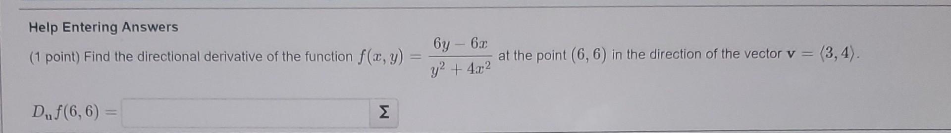 Solved Help Entering Answers 1 Point Find The Directional