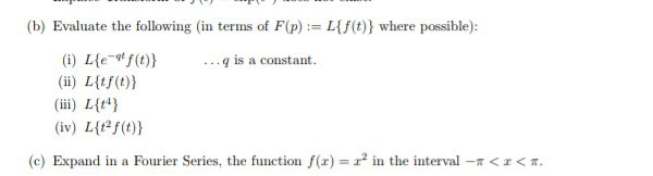 Solved B Evaluate The Following In Terms Of F P L Chegg Com