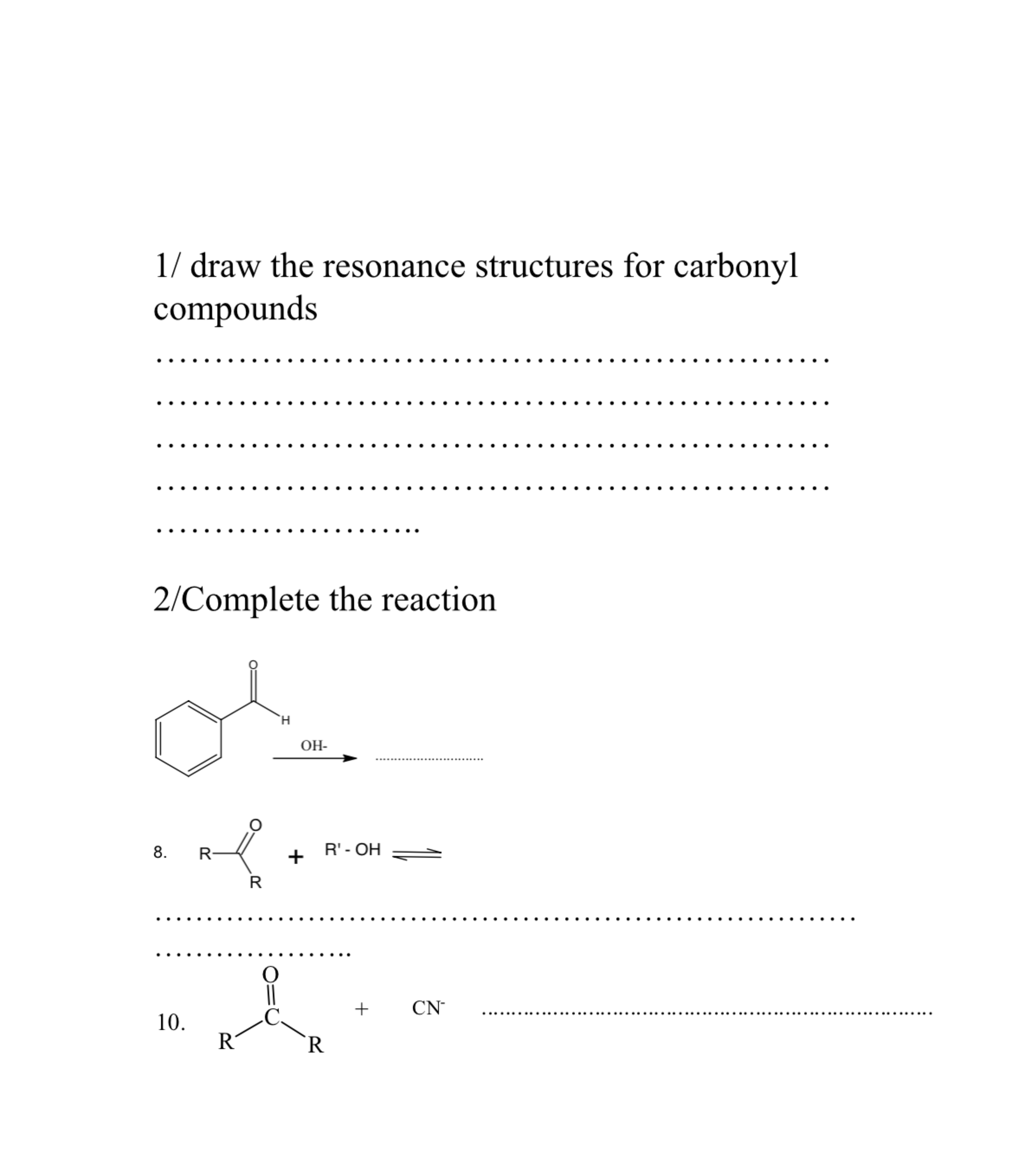 Solved 1/ ﻿draw the resonance structures for | Chegg.com