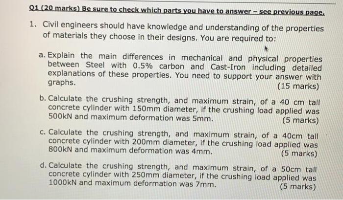 Solved 01 (20 marks) Be sure to check which parts you have | Chegg.com