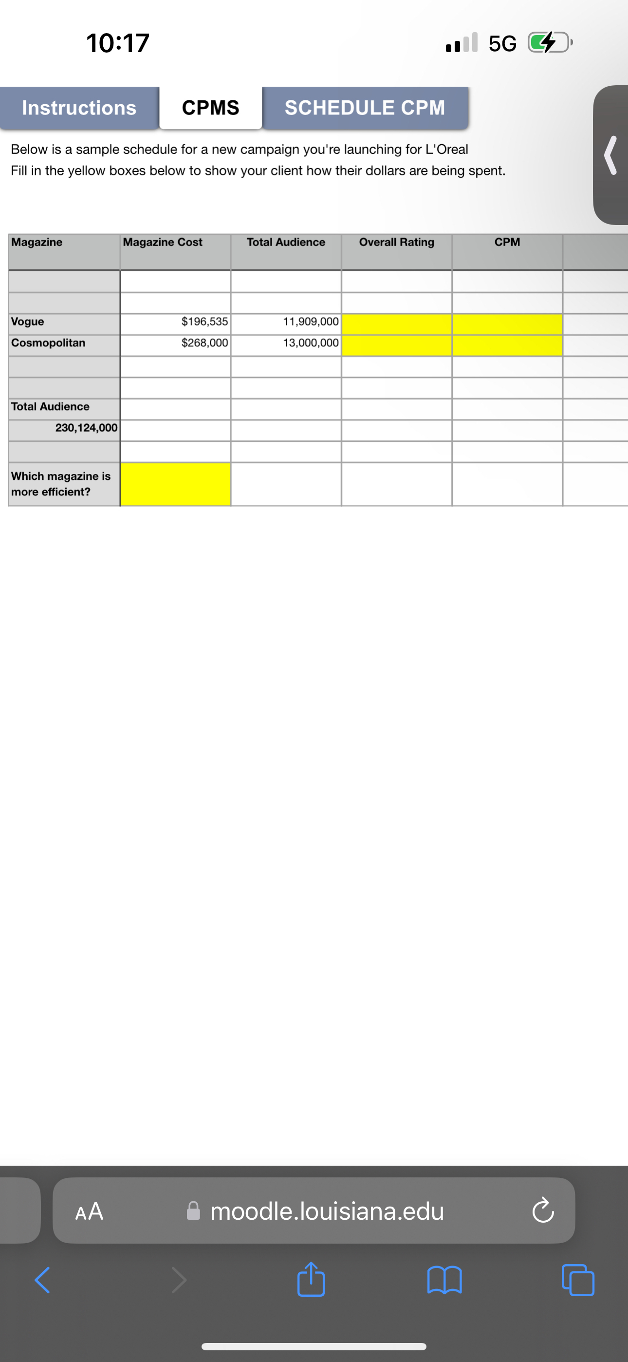 Solved 10:175GCPMSBelow is a sample schedule for a new | Chegg.com