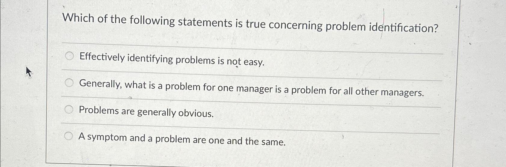 Solved Which of the following statements is true concerning | Chegg.com