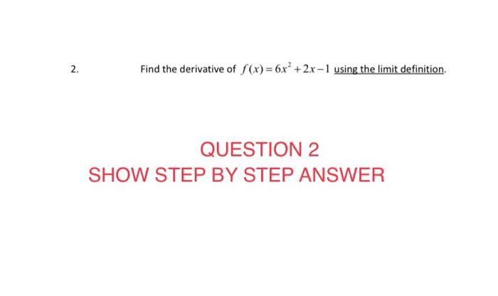 Solved SHOW ALL WORK STEP BY STEPFOR EACH QUESTION | Chegg.com