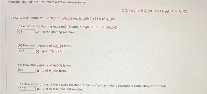 Solved Consider the balanced chemical reaction shown below. | Chegg.com