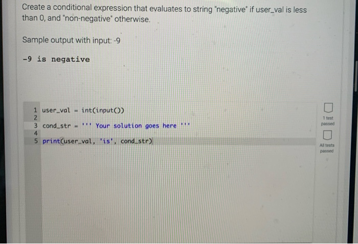 Solved: Create A Conditional Expression That Evaluates To