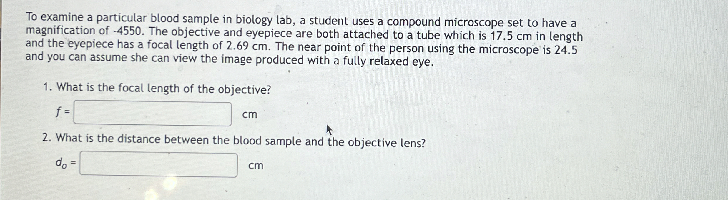 Solved To examine a particular blood sample in biology lab,