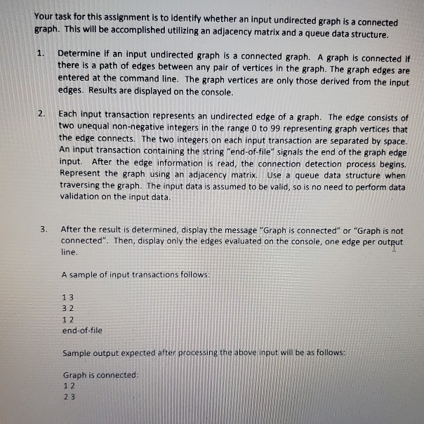 Solved Your task for this assignment is to identify whether | Chegg.com