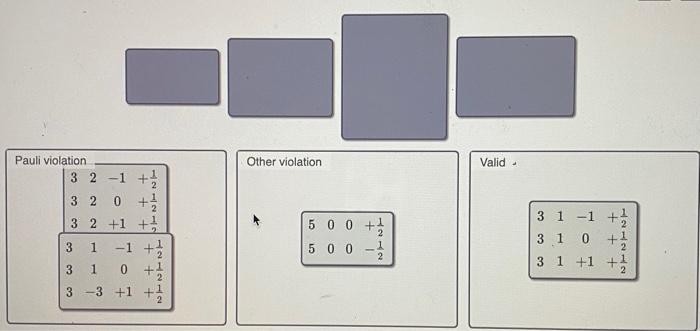 Solved The following sets of quantum numbers, listed in the | Chegg.com