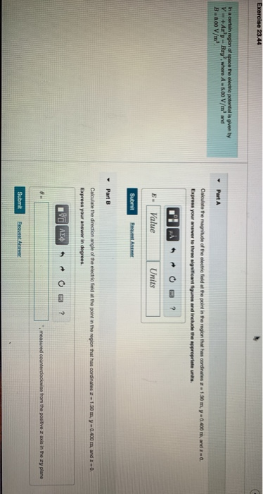 Solved Exercise 22.44 In a certain region of space the love | Chegg.com