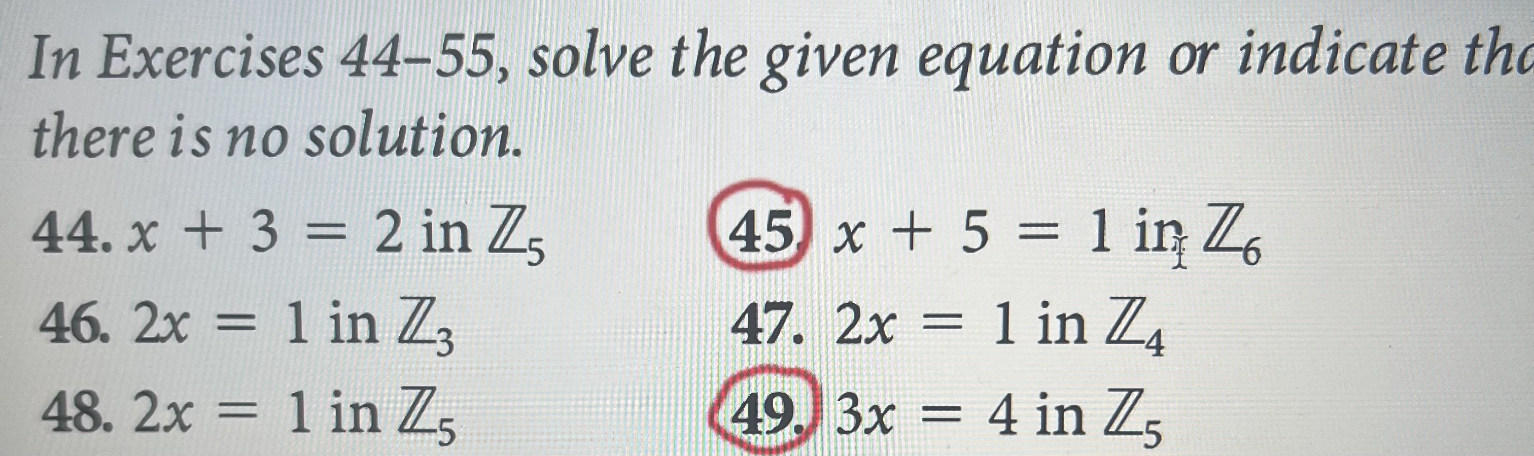 Solved In Exercises 44-55, solve the given equation or | Chegg.com
