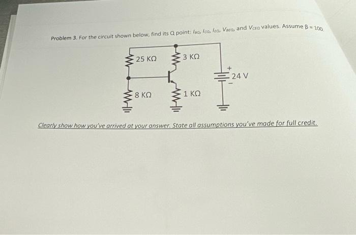 Solved Problem 3. For the circuit shown below, find its Q | Chegg.com