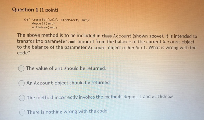 Solved Consider The Following Account Class And Main Chegg