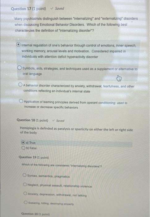 Solved Question 17 (1 point) Saved Many psychiatrists | Chegg.com