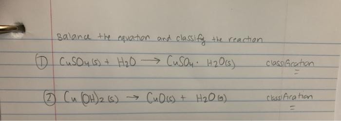 Phản ứng giữa H₂O và CuSO₄