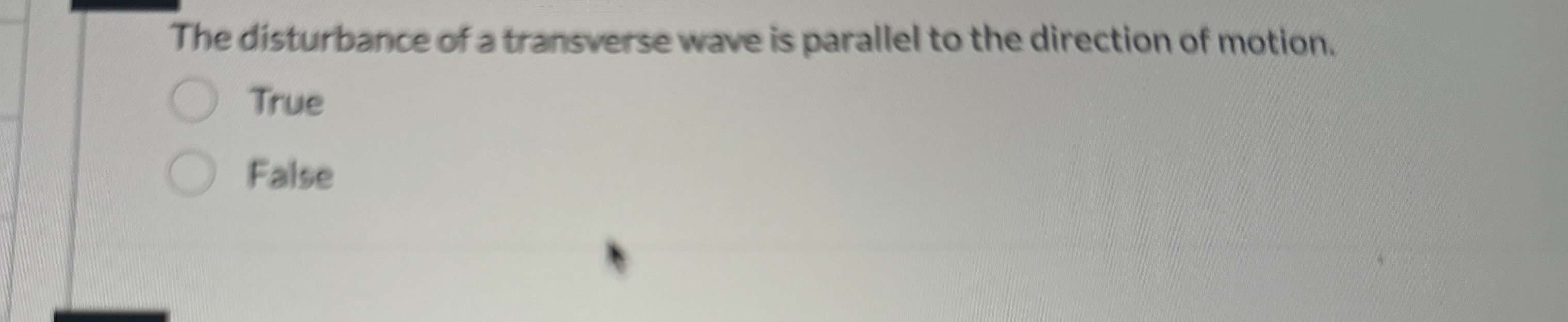 Solved The disturbance of a transverse wave is parallel to | Chegg.com