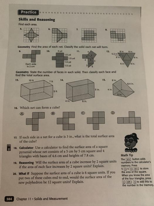 Solved Practice Skills and Reasoning Find each area 5. 52 | Chegg.com