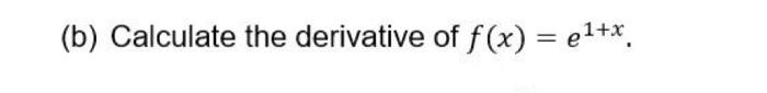 how to calculate derivative of e x