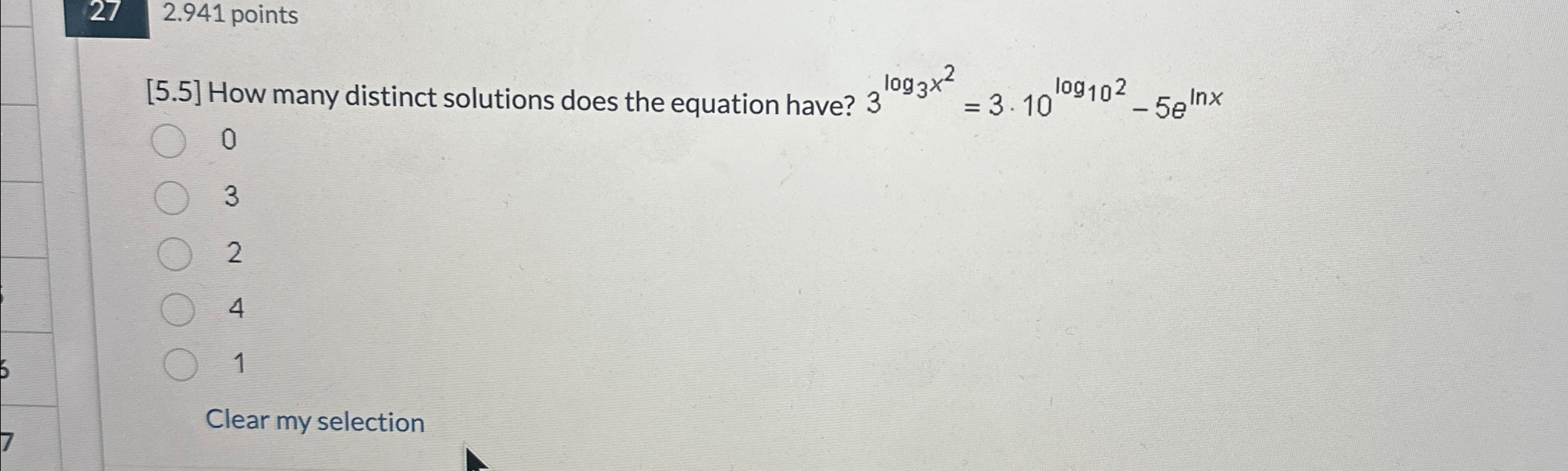 Solved 27,2.941 ﻿points[5.5] ﻿How many distinct solutions | Chegg.com