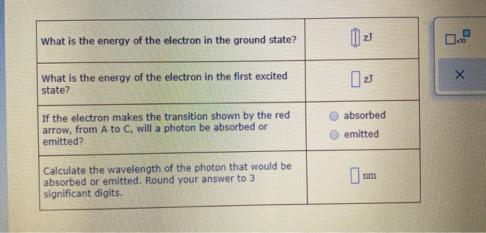 Solved What is the energy of the electron in the ground | Chegg.com