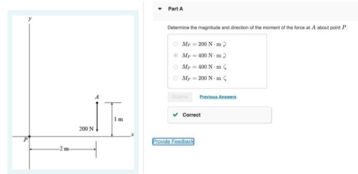 Solved Determine the magnitude and direction of the moment | Chegg.com