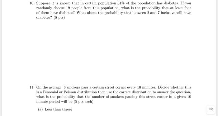 Solved 10. Suppose it is known that in certain population | Chegg.com