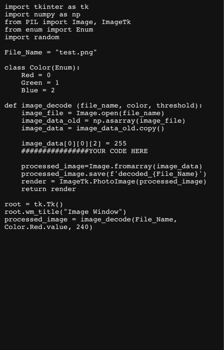 Solved Description There is a hidden image within a static | Chegg.com