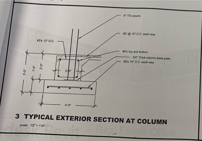 6 ts column #3 @ 15 o.c. each way #3s 12 o.c. #5s top and bottom - 3/4 thick column base plate #5s 10 o.c. each way