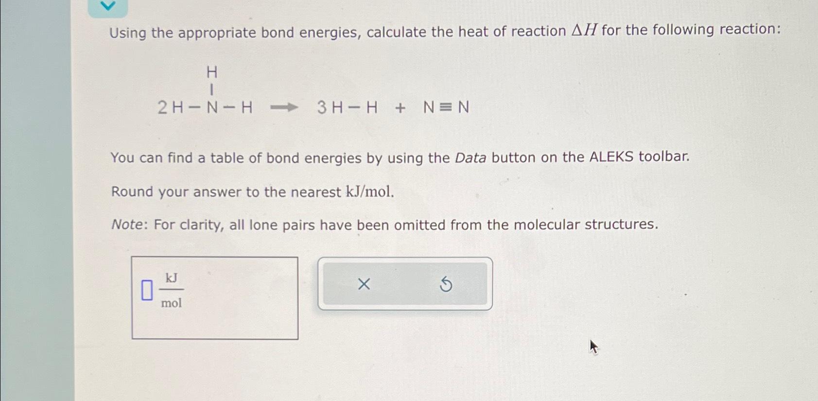 Solved Using The Appropriate Bond Energies, Calculate The | Chegg.com