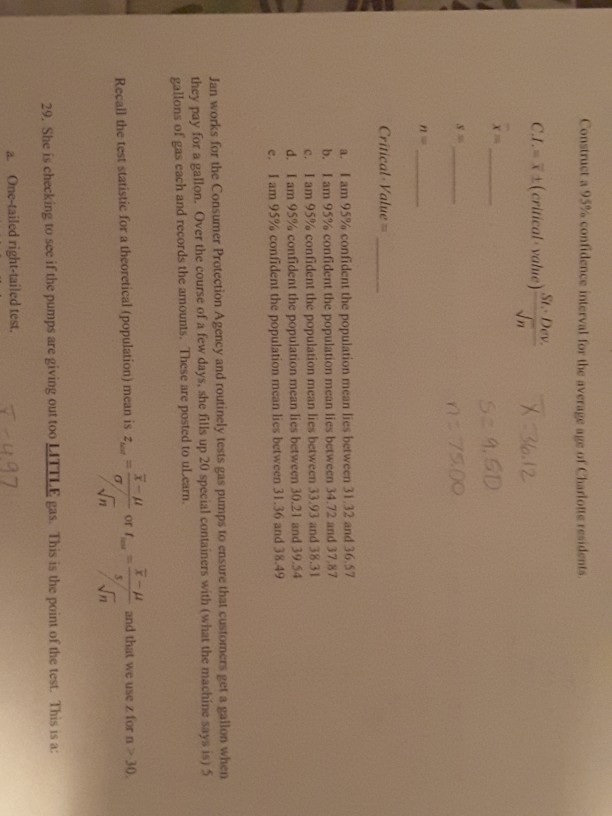 Solved Construct a 95% confidence interval for the average | Chegg.com